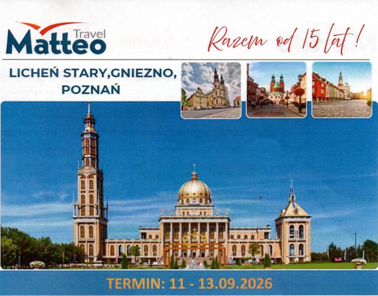 Wycieczka – Licheń Stary, Gniezno, Poznań